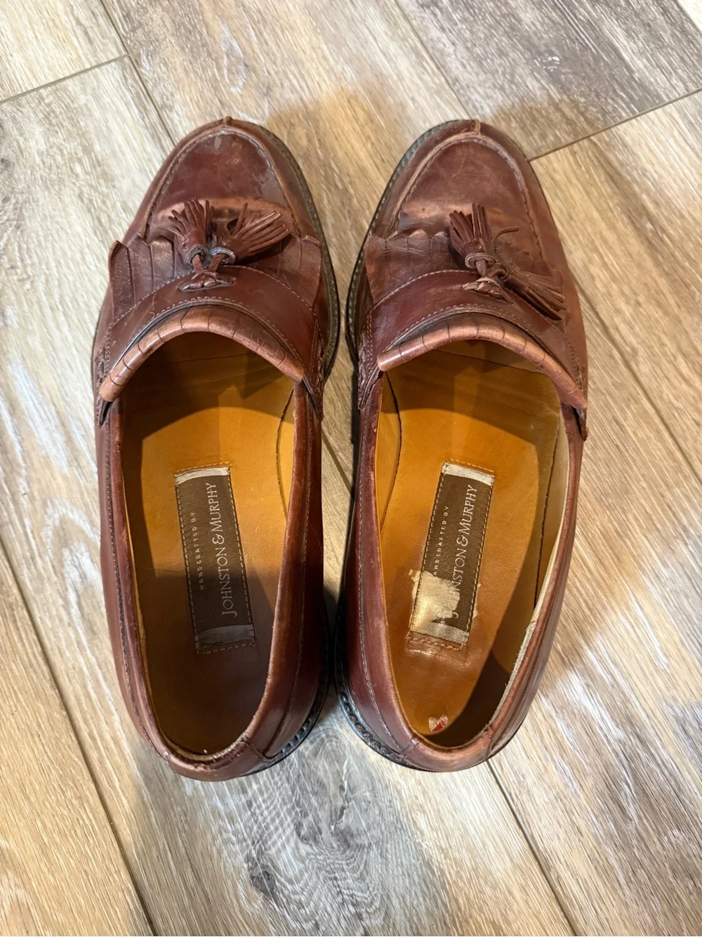 Johnston & Murphy Brown Leather Tassel Kiltie Loafers
